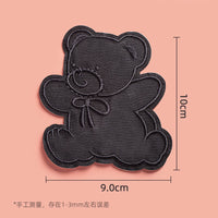 HKM-533971 Self-Adhesive Black Embroidery Patch for Clothing Repair - 6 Stickers Set