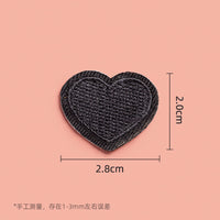 HKM-533971 Self-Adhesive Black Embroidery Patch for Clothing Repair - 6 Stickers Set