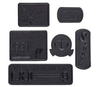 HKM-533971 Self-Adhesive Black Embroidery Patch for Clothing Repair - 6 Stickers Set