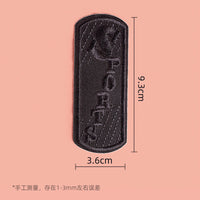 HKM-533971 Self-Adhesive Black Embroidery Patch for Clothing Repair - 6 Stickers Set