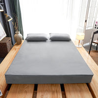 HKM-534099 Waterproof Polyester Cotton Fitted Sheet for Single Mattress - Solid Design