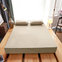 HKM-534099 Waterproof Polyester Cotton Fitted Sheet for Single Mattress - Solid Design