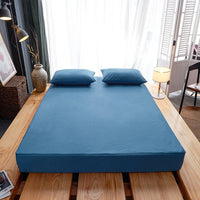 HKM-534099 Waterproof Polyester Cotton Fitted Sheet for Single Mattress - Solid Design