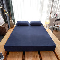 HKM-534099 Waterproof Polyester Cotton Fitted Sheet for Single Mattress - Solid Design