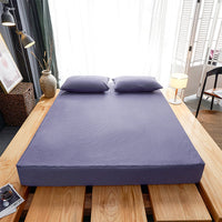 HKM-534099 Waterproof Polyester Cotton Fitted Sheet for Single Mattress - Solid Design