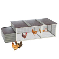 HKM-534291 Spacious Outdoor Wooden Chicken Coop with Nesting Box, Weatherproof Roof, and Secure Run for Backyard Poultry