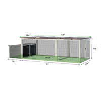 HKM-534291 Spacious Outdoor Wooden Chicken Coop with Nesting Box, Weatherproof Roof, and Secure Run for Backyard Poultry
