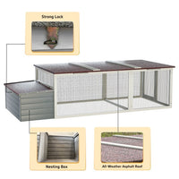 HKM-534291 Spacious Outdoor Wooden Chicken Coop with Nesting Box, Weatherproof Roof, and Secure Run for Backyard Poultry