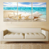 HKM-534291 Triple Starfish Oil Painting Set for Living Room Decoration - Modern Canvas Art (30x45cm, 40x60cm, 50x70cm)