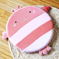 HKM-534355 Japanese Cat Cartoon Plush Cushion for Students, 40x40cm Memory Foam Chair Pillow