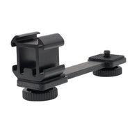 HKM-534355 Three-Head Hot Shoe Bracket for Camera and Flash, Aluminum Alloy Construction, Maximum Load 2 kg
