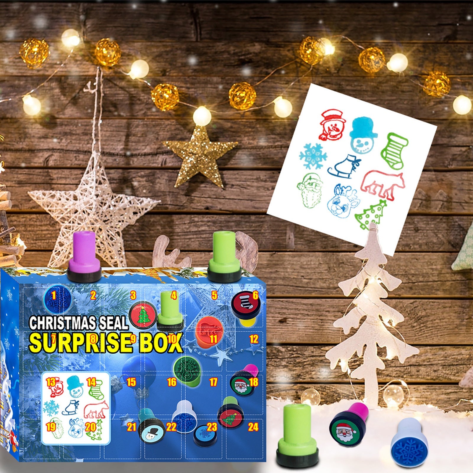 HKM-534419 Christmas Countdown 24-Day Blind Box with Stamp Paper