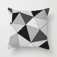 HKM-534419 Nordic Geometric Abstract Yellow and Black Pillow Cover for Home Sofa