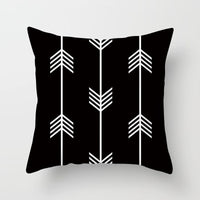 HKM-534419 Nordic Geometric Abstract Yellow and Black Pillow Cover for Home Sofa