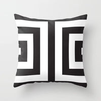 HKM-534419 Nordic Geometric Abstract Yellow and Black Pillow Cover for Home Sofa