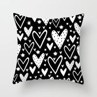 HKM-534419 Nordic Geometric Abstract Yellow and Black Pillow Cover for Home Sofa