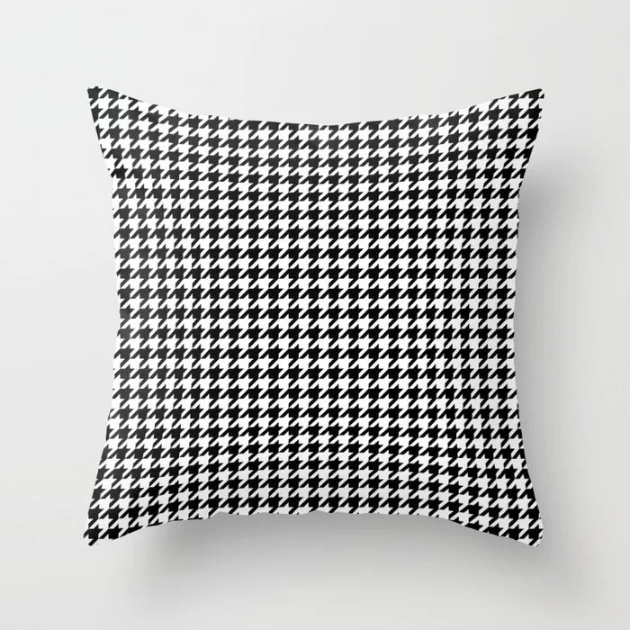 HKM-534419 Nordic Geometric Abstract Yellow and Black Pillow Cover for Home Sofa