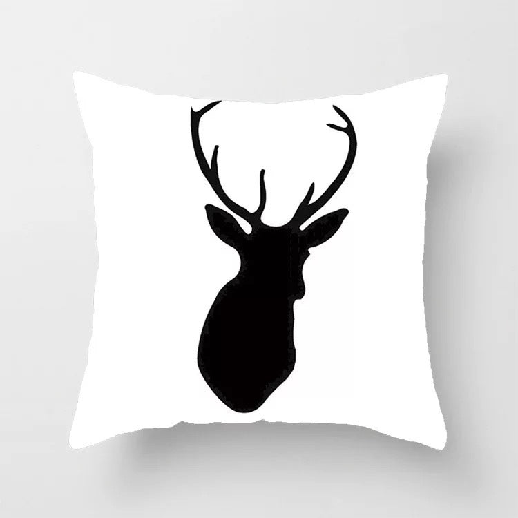 HKM-534419 Nordic Geometric Abstract Yellow and Black Pillow Cover for Home Sofa