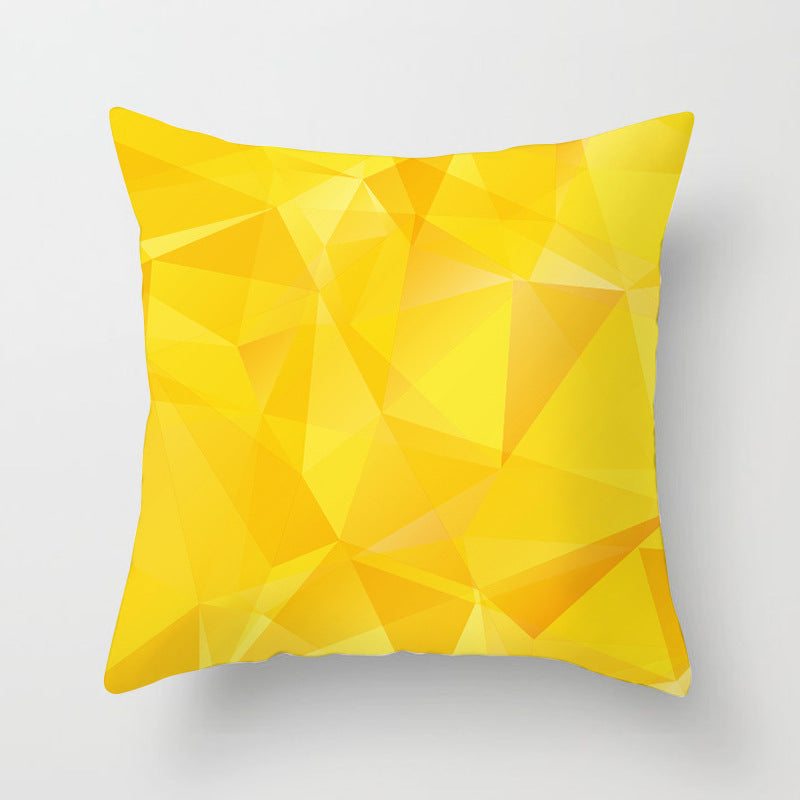 HKM-534419 Nordic Geometric Abstract Yellow and Black Pillow Cover for Home Sofa