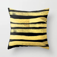 HKM-534419 Nordic Geometric Abstract Yellow and Black Pillow Cover for Home Sofa