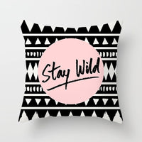 HKM-534419 Nordic Geometric Abstract Yellow and Black Pillow Cover for Home Sofa