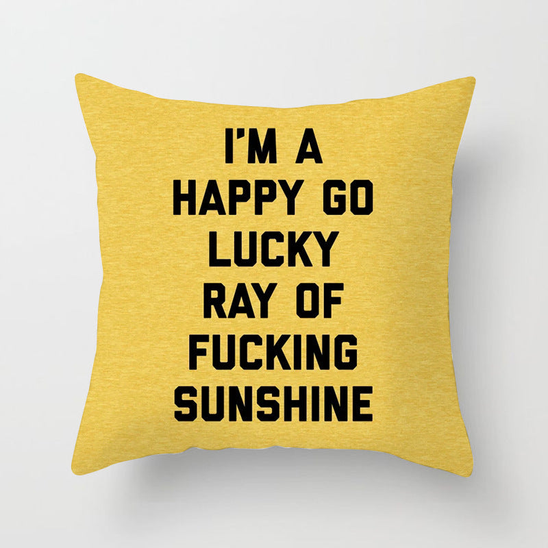 HKM-534419 Nordic Geometric Abstract Yellow and Black Pillow Cover for Home Sofa