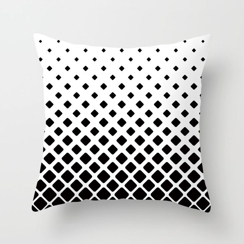 HKM-534419 Nordic Geometric Abstract Yellow and Black Pillow Cover for Home Sofa