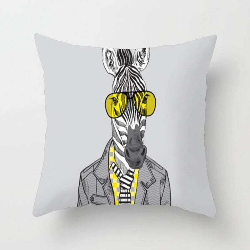 HKM-534419 Nordic Geometric Abstract Yellow and Black Pillow Cover for Home Sofa
