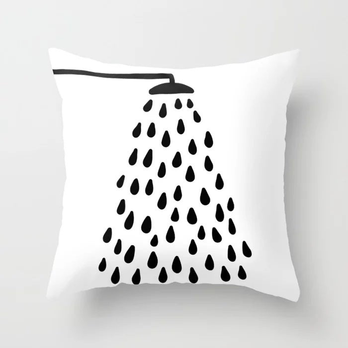 HKM-534419 Nordic Geometric Abstract Yellow and Black Pillow Cover for Home Sofa