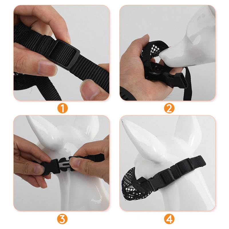 HKM-534483 Breathable Mesh Dog Muzzle for Small and Large Breeds, Comfortable and Secure Fit