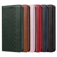 HKM-534547 Embossed Leather Flip Phone Case for iPhone 6/6S, 7/8, X/XS, 11, 12, 13 in Various Colors