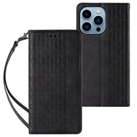 HKM-534547 Embossed Leather Flip Phone Case for iPhone 6/6S, 7/8, X/XS, 11, 12, 13 in Various Colors