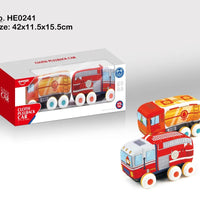 HKM-534547 Soft Plush Pull Back Vehicle Toys - 2 Pcs Cartoon Cars for Toddlers, Ideal for Kids 0-24 Months