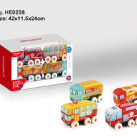 HKM-534547 Soft Plush Pull Back Vehicle Toys - 2 Pcs Cartoon Cars for Toddlers, Ideal for Kids 0-24 Months
