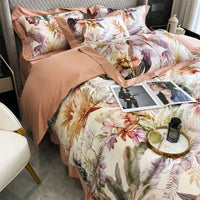 HKM-534611 Pure Cotton Four-Piece Bedding Set with Floral Pattern for 1.5-2m Beds