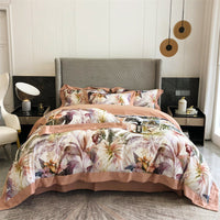 HKM-534611 Pure Cotton Four-Piece Bedding Set with Floral Pattern for 1.5-2m Beds