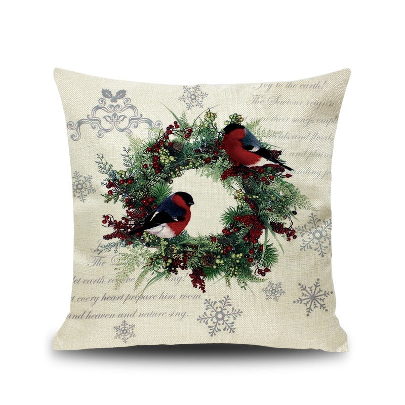 HKM-534675 Modern Christmas Linen Pillowcase - Simple Design Cushion Cover