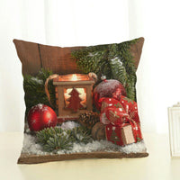 HKM-534675 Modern Christmas Linen Pillowcase - Simple Design Cushion Cover