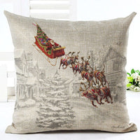 HKM-534675 Modern Christmas Linen Pillowcase - Simple Design Cushion Cover