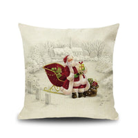 HKM-534675 Modern Christmas Linen Pillowcase - Simple Design Cushion Cover