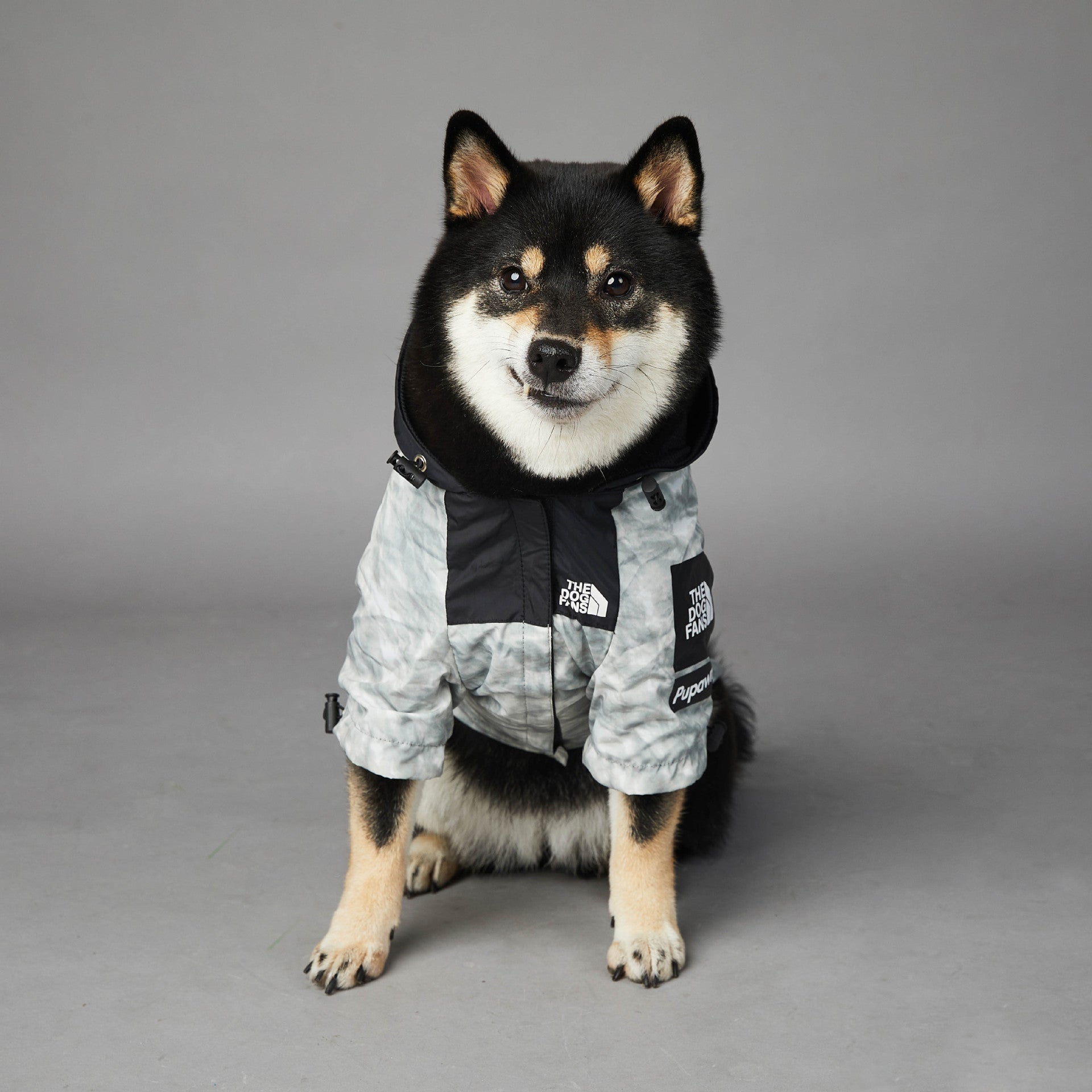 HKM-534931 Large Dog Shell Jacket - Lightweight Polyester Pet Clothing in Waste Paper Print
