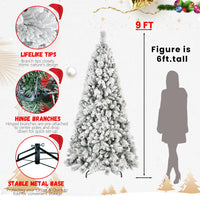 HKM-535059 Flocked PVC Christmas Trees in Various Heights: 4ft to 9ft