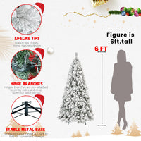 HKM-535059 Flocked PVC Christmas Trees in Various Heights: 4ft to 9ft