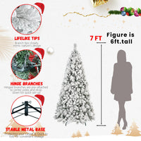 HKM-535059 Flocked PVC Christmas Trees in Various Heights: 4ft to 9ft