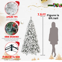 HKM-535059 Flocked PVC Christmas Trees in Various Heights: 4ft to 9ft