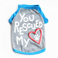 HKM-535059 Monogrammed Casual Cotton Pet Vest in Red and Blue for Stylish Dogs