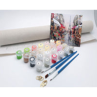 HKM-535123 DIY Painting by Numbers Kit - Cute Shih Tzu Design, 40x50 cm Linen Canvas with Brushes and Paints