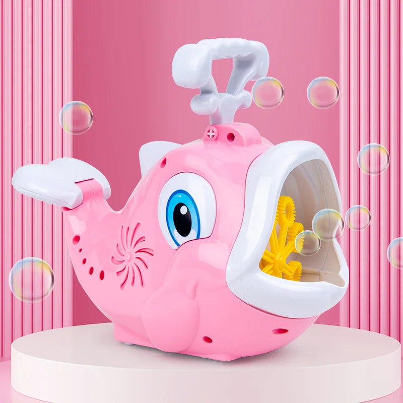 HKM-535123 Electric Cartoon Whale Bubble Maker with Music for Outdoor Kids Activities