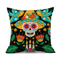 HKM-535123 Halloween Horror Theme Printed Pillowcase in Linen – Modern 45x45cm Cushion Cover