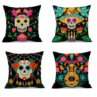 HKM-535123 Halloween Horror Theme Printed Pillowcase in Linen – Modern 45x45cm Cushion Cover